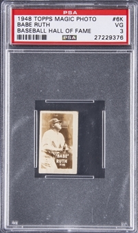 1948 Topps Magic Photo "Baseball Hall Of Fame" #6K Babe Ruth – PSA VG 3